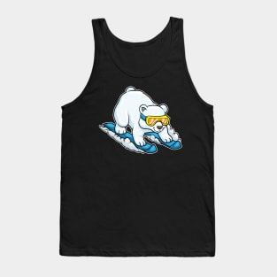 Polar bear as Skier with Skis & Ski goggles Tank Top